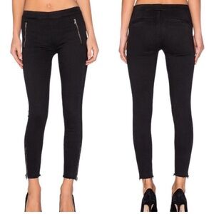MOTHER Denim Quickie Looker Ankle Fray Jeans $210 Black Devil In The Making 27
